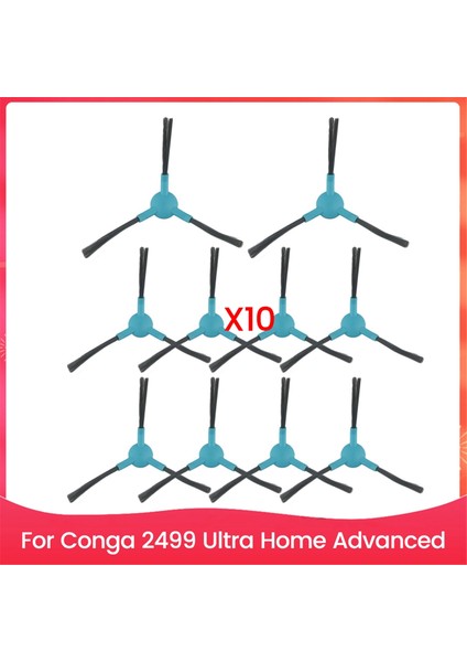 10'lu Paket Süpürme Makinesi Aksesuarları Conga 2499 Ultra Home Advanced Yedek Robot Süpürge Yedek Parçaları Için Yan Fırça (Yurt Dışından)