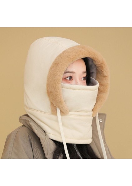 Kışlık Kadın Kadife Kalınlaştırılmış Soğuk Geçirmez Maske ve Atkı Entegre Dış Mekan Geçirmez Bisiklet Şapkası (Yurt Dışından) modelleri