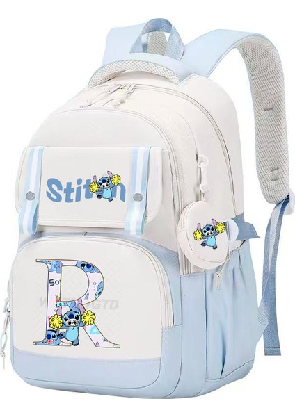 Mektup Çizgi Film Baskılı Lilo & Stitch Okul Çantası Öğrenci Sırt Çantası (Yurt Dışından)