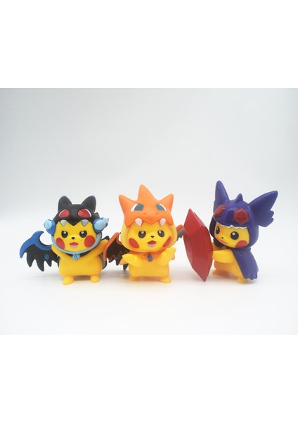 7 Pikachu Pokémon Kılık Değiştirme Pikachu Sevimli Karikatür Araba Bebek Pençe Makinesi El Yapımı Süsler (Yurt Dışından) fırsatları