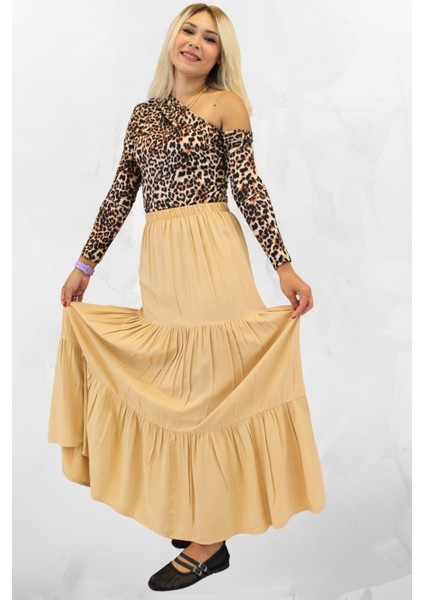 Fırfırlı Uzun Kadın Viskon Kumaş Çingene Etek modelleri