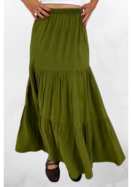 Fırfırlı Uzun Kadın Viskon Kumaş Çingene Etek modelleri