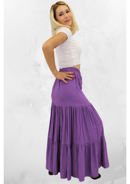 Fırfırlı Uzun Kadın Viskon Kumaş Çingene Etek fiyatları