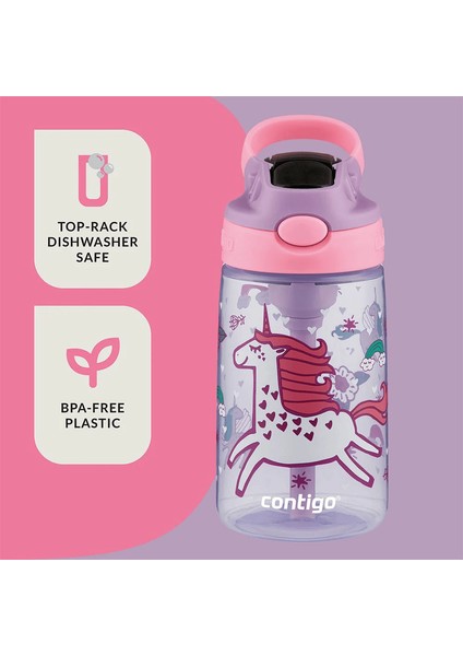 Kids Aubrey Çocuk Suluk 414 ml – Sızdırmaz, Kolay Temizlenebilir, Unicorn Desenli fırsatları