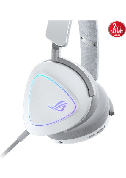 Rog Delta Iı Kablosuz Oyun Kulaklığı (50MM Titanyum Sürücüler, 10MM Süper Geniş Bant Mikrofon, 153-SAAT Pil Ömrü, Dualflow Ses, Bt, 2.4ghz, 3.5mm, Pc, Swıtch, Ps4, Ps5, Xbox Uyumlu) Beyaz
