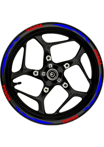Honda Kırmızı Yazılı Mavi Reflektif Pençe Şeritli