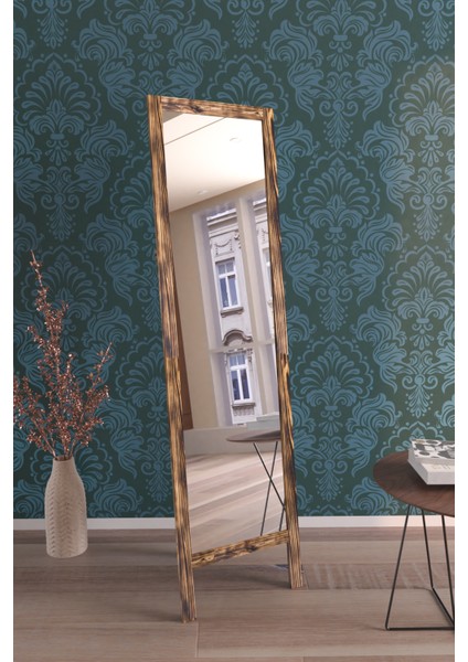 Ayaklı Boy Aynası Masif Doğal Ahşap 145X40CM