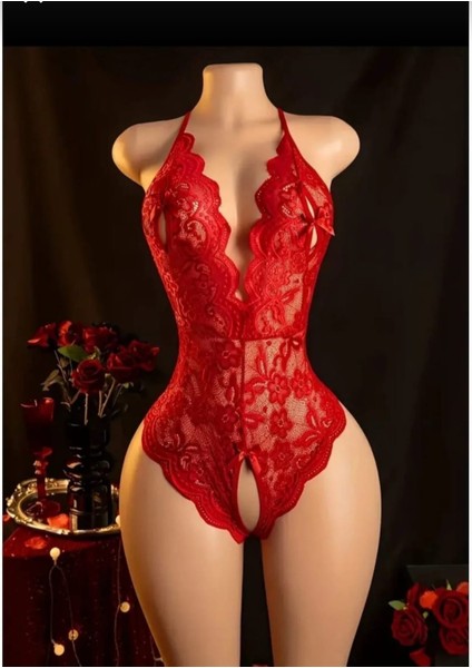 Kadın Kırmızı Özel Bölgesi Açık Fantezi Gecelik Dantelli Iç Giyim Seksi Fantazi Iç Çamaşırı Babydoll modelleri