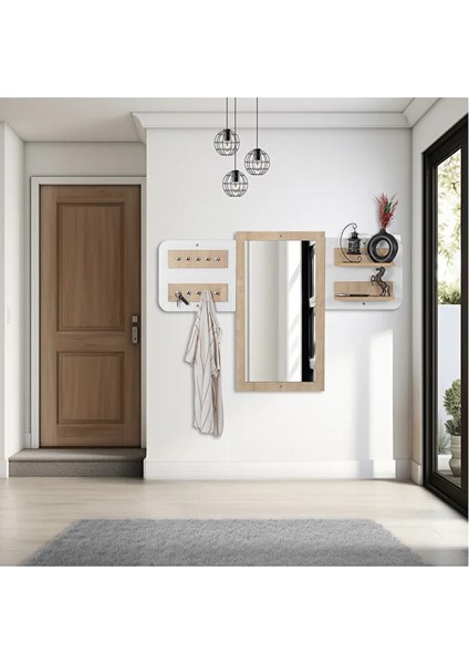 Elbise Askısı / Aynalı Askı / Dekoratif Askılık / Portmanto /duvar Askılık / Flora Dafne