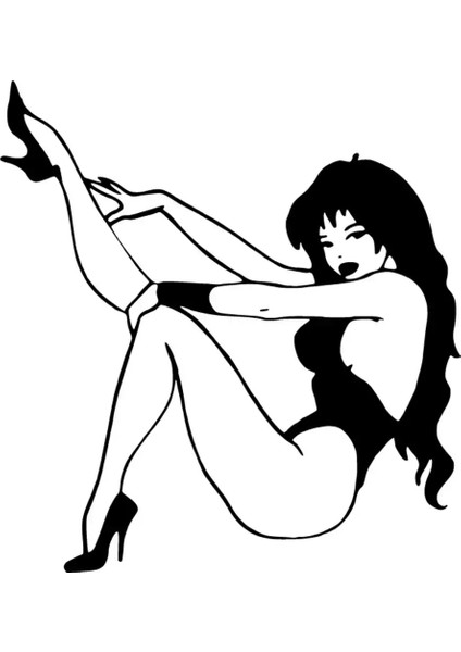 Dansçı Kadın Duvar Dekor Sticker 40 x 44 cm