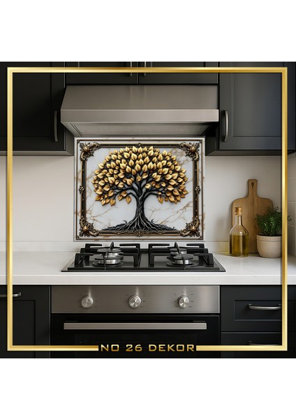 Temperli Cam Mutfak Tezgâh Arası