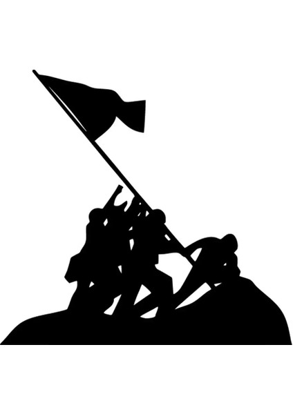 Bayrak Diken Askerler Oto Özel Yeni Sticker Siyah 30 x 30 cm