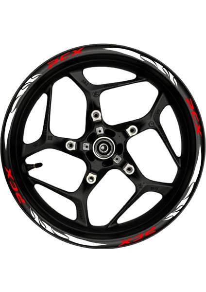 Pcx Kırmızı Yazılı Beyaz Pençe Şeritli