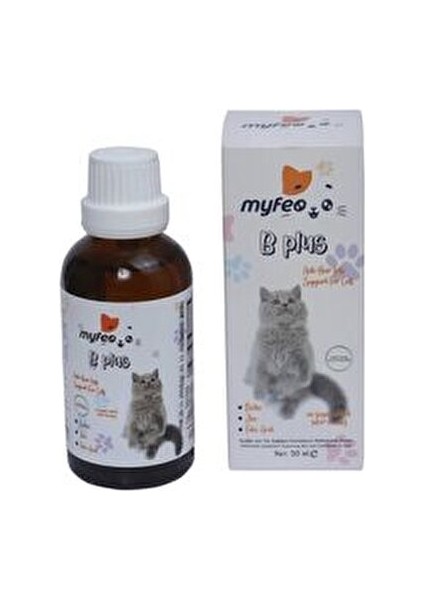 B Plus Kedi Tüy Sağlığı Damlası 50 ml Biotin ve Çinko ile Sağlıklı Tüyler İçin