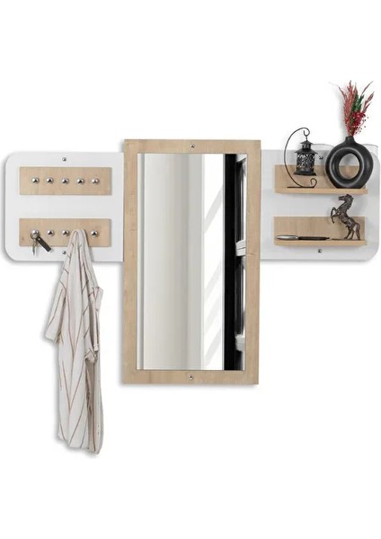 Elbise Askısı / Aynalı Askı / Dekoratif Askılık / Portmanto /duvar Askılık / Flora Dafne