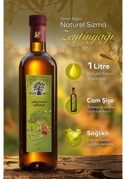 Natürel Sızmazeytinyağı 1 Lt Cam Şişe