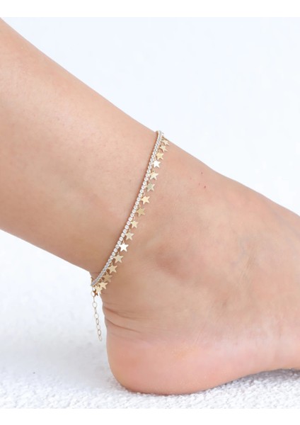 Tamtur Minimal Yıldız Sallantılı Altın Halhal