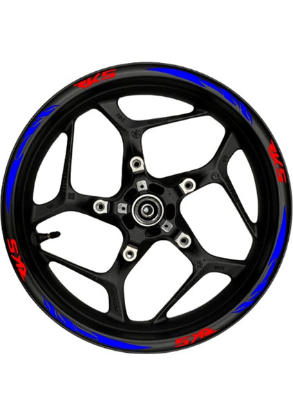 Rks Kırmızı Yazılı Mavi Reflektif Pençe Şeritli