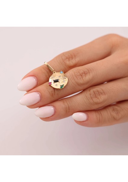 Renkli Minimal Sify Altın Charm modelleri