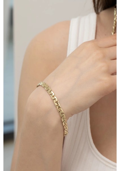 T Unisex Tasarım Altın Bileklik modelleri