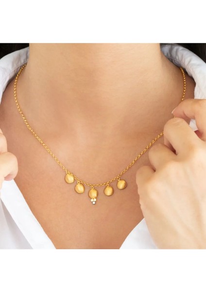 Yuvarlak Tasarım Altın Kolye modelleri