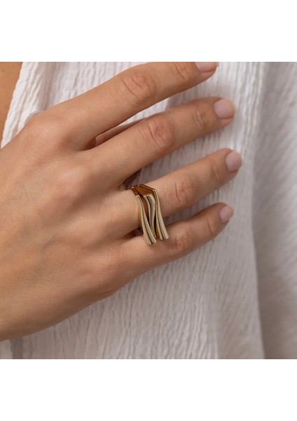 Üç Çizgi Tasarım Altın Yüzük fırsatları