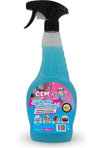 Cem Sil Silikonlu Cam ve Yüzey Temizleyici 750 Ml
