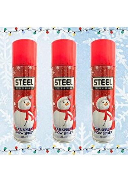 3 Adet Steel Kına Düğün Parti Eğlence Eriyen Kar Spreyi 200 ml