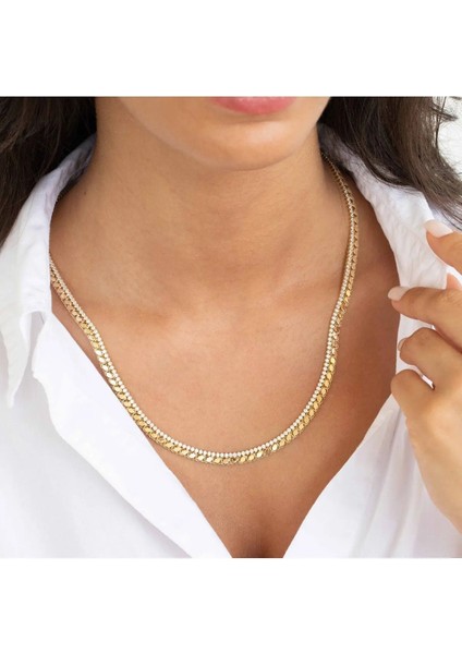 Tasarım Taşlı Halep Altın Zincir - Pullu Altın Zincir fırsatları