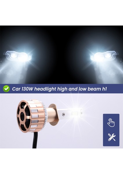 130W Araba Farı H1 Araba LED Farları Uzun ve Kısa Far H1 (Yurt Dışından) indirimleri