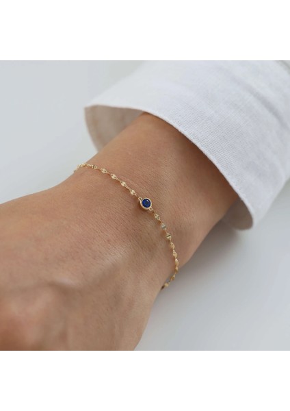 Nisera Minimal Lacivert Taş Altın Bileklik fırsatları