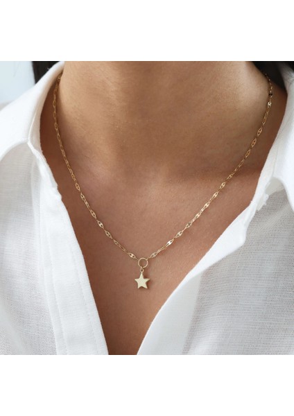 Nisera Yıldız Minimal Altın Kolye