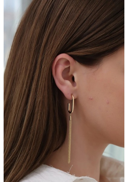 Sallantılı Italyan Altın Küpe