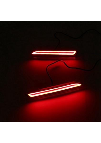 2 Çift LED Arka Tampon Reflektör Kuyruk Fren Işık Çubuğu (Yurt Dışından)