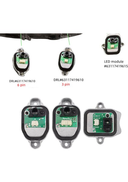 3 Adet Set LED Modül Beyaz Işık Kaynağı 63117419615 (Yurt Dışından) modelleri