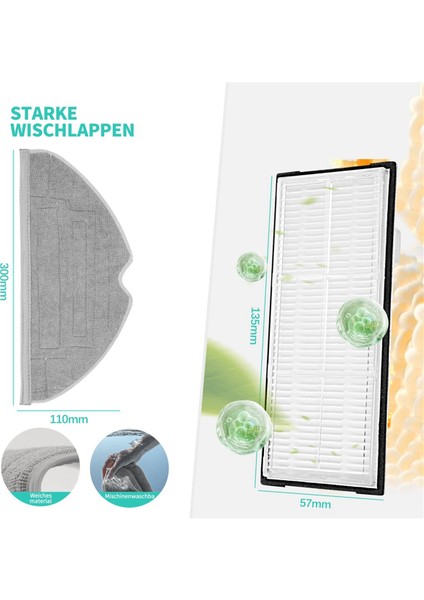 Hepa Filtre Yan Fırça Paspas Bezleri Roborock S8 Pro Ultra Vakum Süpürge Yedek Parçaları (Yurt Dışından) modelleri