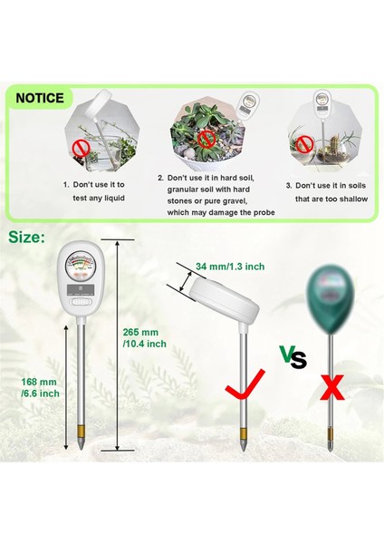 4&#39;ü 1 Arada Toprak Nemi Ölçer Bitki Nem Metre Bahçe/çiftlik/iç Mekan ve Açık Bitkiler Için Toprak Su Ölçer (Yurt Dışından) fiyatları