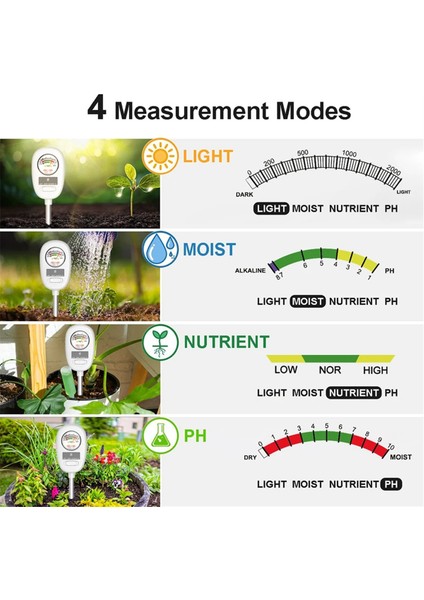 4&#39;ü 1 Arada Toprak Nemi Ölçer Bitki Nem Metre Bahçe/çiftlik/iç Mekan ve Açık Bitkiler Için Toprak Su Ölçer (Yurt Dışından) modelleri