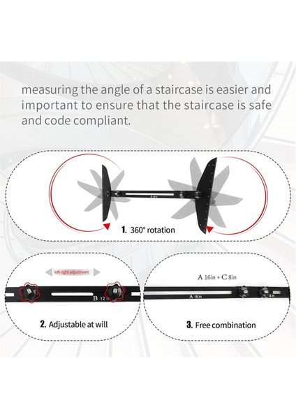 Merdiven Treads Gauge Şablon Aracı, Merdiven Ölçüm Cetveli Seti, Merdivenler, Yükselişler, Raf ve Kesme Alçıpan Için Raf Düzeni Aracı (Yurt Dışından) fiyatları