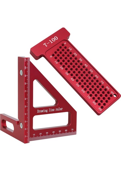 2pcs Woodworking Square Kit-3d Çok Açılı Kenar Engelli Square Presfractor ve T-M-Dole Delik Scrıbe Curden-Inch (Yurt Dışından) fiyatları