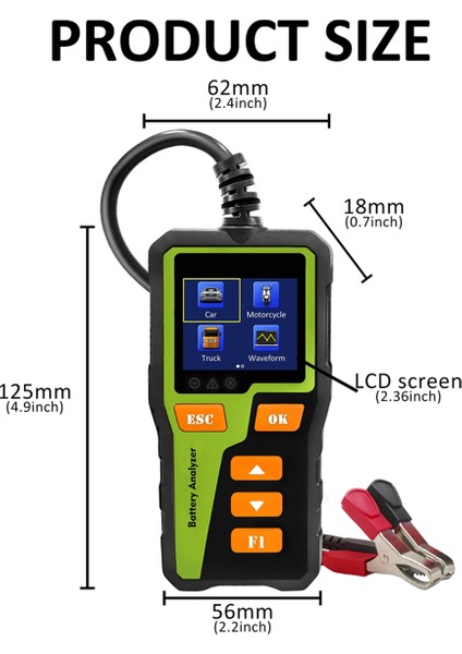 Bt-30 Pil Test Cihazı Yük Test Cihazı Pil Test Cihazı Dijital Araba Pil Analizörü Çoğu Pil Için (Yurt Dışından) modelleri