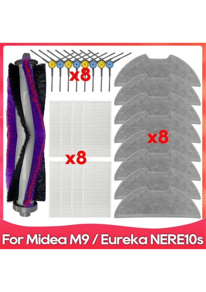 Midea M9 / Eureka E20 Plus / NERE10S E10S / Obode A8 Yedek Parça Aksesuarları Ana Yan Fırça Filtreleri Mop Ceza (Yurt Dışından)