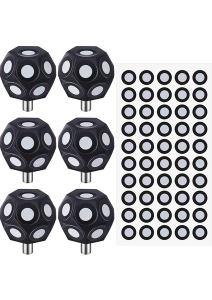 6 Pcs Çok Açılı Marker Set 100 Point 3D Tarayıcı Işaretçileri Dot Stacters Tarama Sprey-Karar Turnifi 3mm Dot (Yurt Dışından)