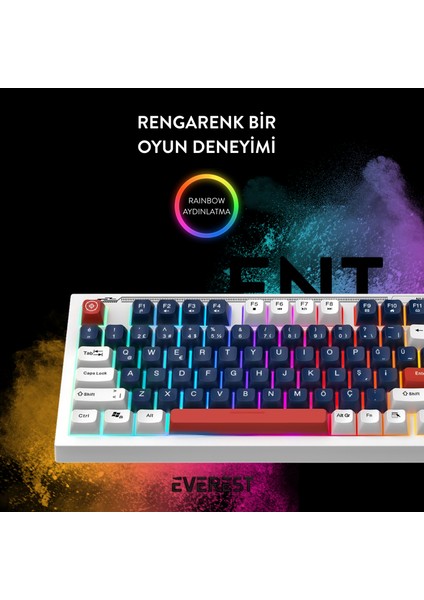 Kb-98 Sessiz Rainbow Q Türkçe Klavye Membrane Oyuncu Klavyesi Gaming Klavye fiyatları