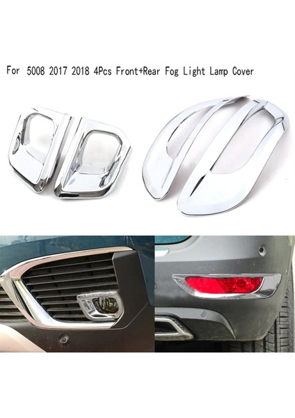 Peugeot 5008 2017 2018 Için 4pcs Chrome Front+Arka Sis Işık Lambası Kapağı Döşeme Sis Far Çerçevesi Döşeme (Yurt Dışından) fırsatları