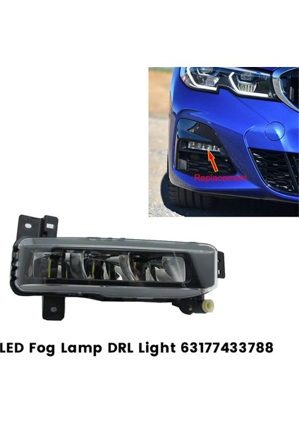 Sağ Taraf Ön Tampon LED Sis Lambası Drl Lıght 63177433788 Bmw F44 G20 G21 G28 2018-2022 Gündüz Koşu Lambası (Yurt Dışından)