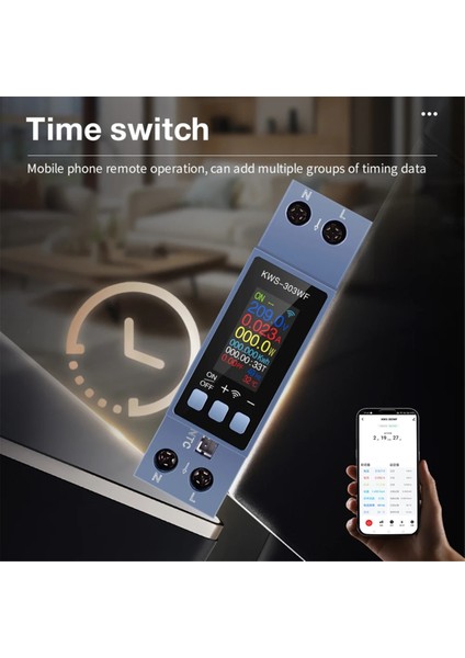 KWS-303WF Güç Ölçer Akıllı Anahtar Enerji Ölçer Uygulama Kontrolü 85-290V // 40A Voltaj ve Mevcut Sayaç Elektrik Ölçer (Yurt Dışından) modelleri