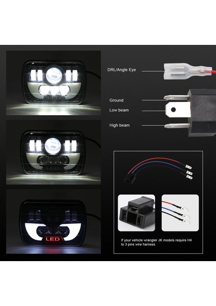 7x6 5x7 120W Araba LED Far Hi/lo Işın Chevy Express Kargo Van 1500 2500 3500 (Yurt Dışından) indirimleri