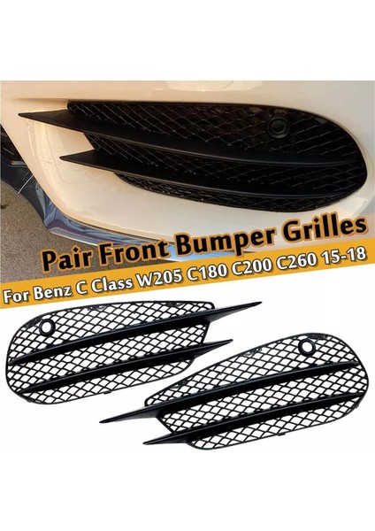 Mercedes-Benz W205 C-Serisi Için C180 C200 C260 2015-2018 Set L+R Ön Tampon Sis Lambası Izgara Izgara Ekle Yüz Çubuğu Kapağı (Yurt Dışından) fiyatları