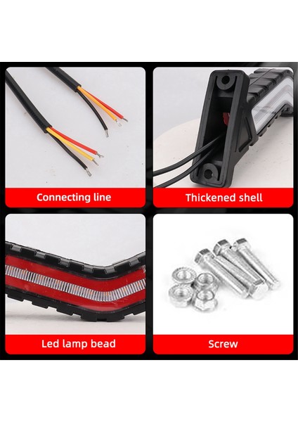 12-24V Römork Yan Işaretli Işıklar Akan Su Dönüş Sinyali Lambası Evrensel Araba Harici Işıklar Van Kamyonet (Yurt Dışından) modelleri